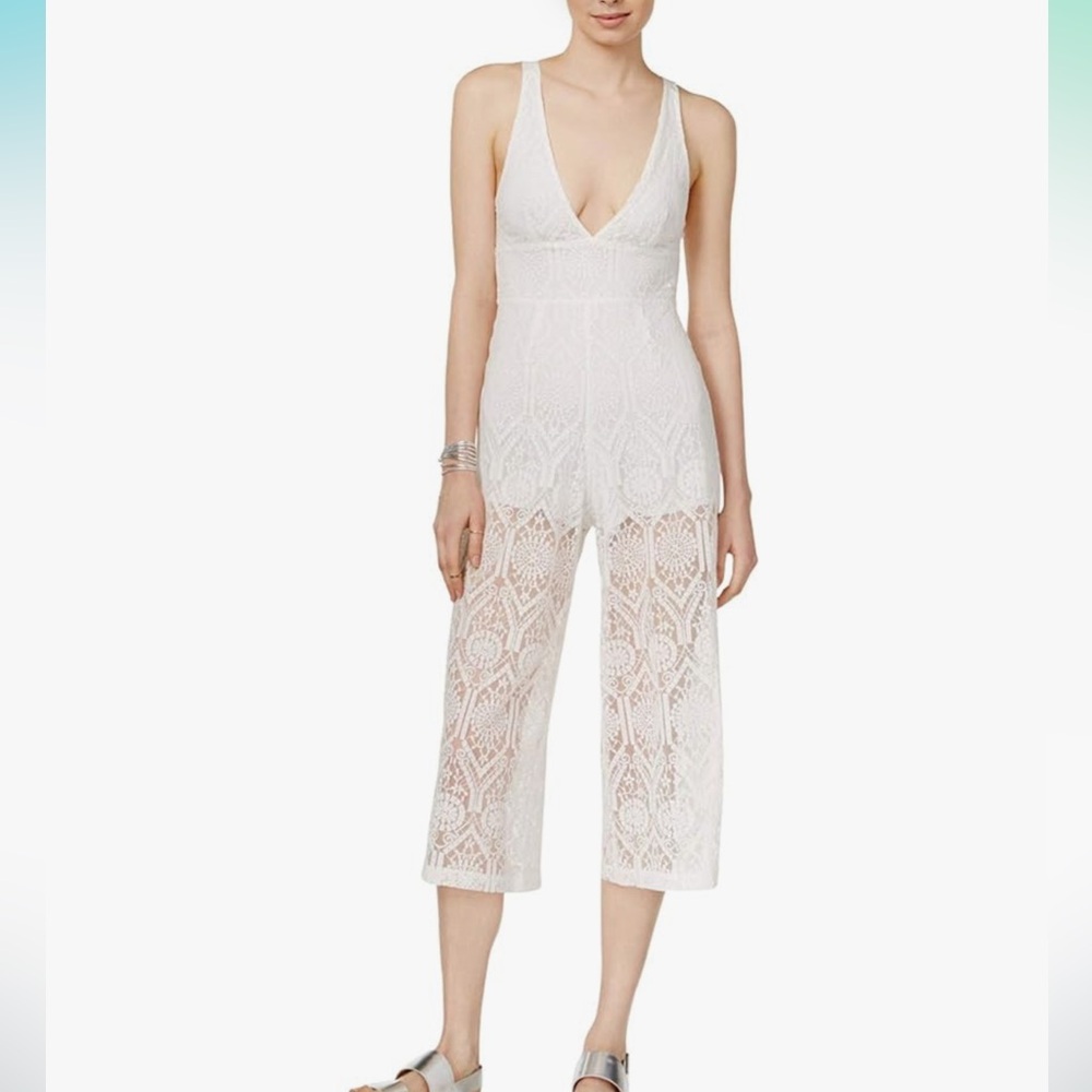 MINKPINK Small wide leg lace jumpsuit NWOT
